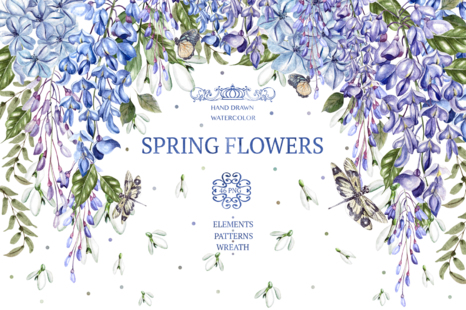 Watercolor SPRING FLOWERS