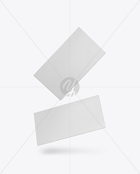 Two Paper Business Cards Mockup PSD #3