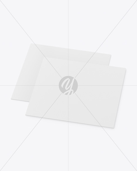 Two Paper Business Cards Mockup PSD #3