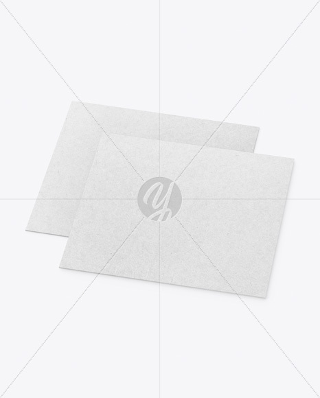 Two Kraft Business Cards Mockup PSD #3