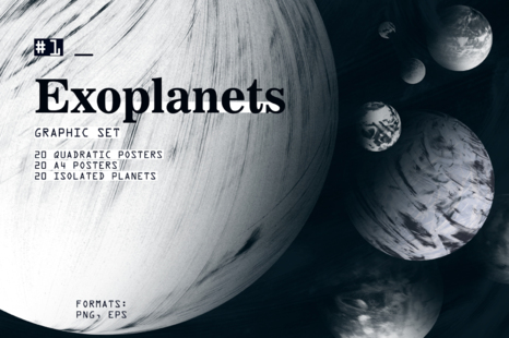 Exoplanets | Graphic set | 20 PNG&#039;s