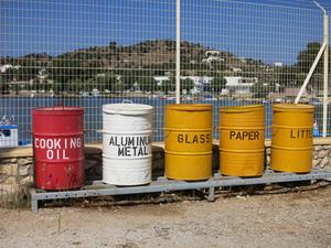 Recycling bins for plastic and metal waste