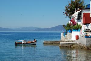 Palio Trikeri - Idylle:Blick über den Golf von Volos Richtung Achilleion