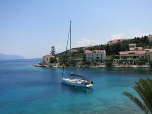 Panormos - view from the terrace on the anchorage.