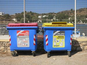 Recycling bins for plastic and metal waste