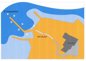 Belvedere - Anlegemöglichkeit vorne Boje und Heckleine