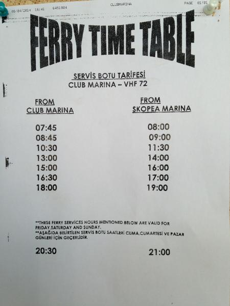 Fahrplan in der Vor- und Nachsaison.