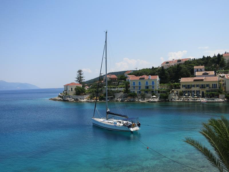 Panormos - view from the terrace on the anchorage.
