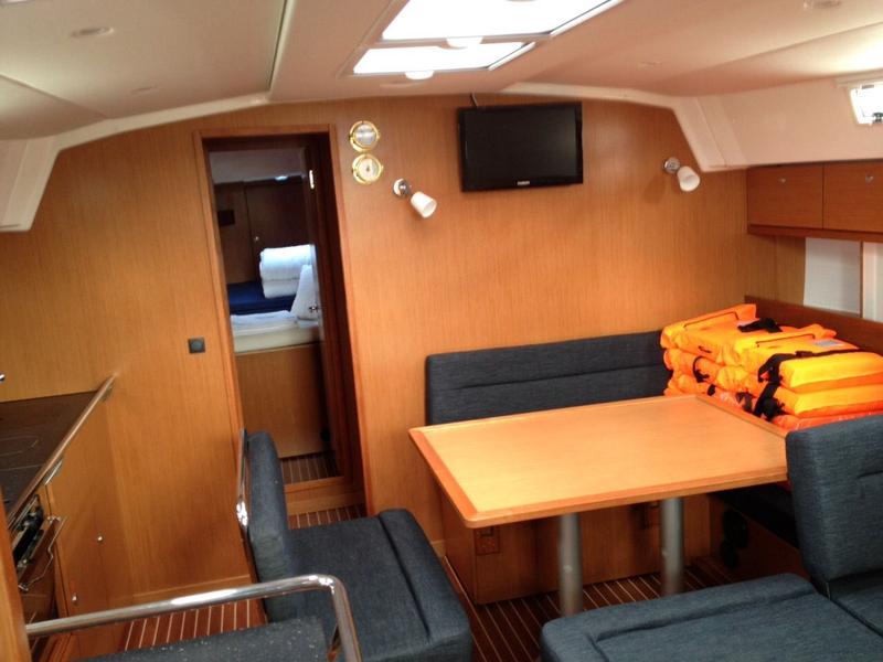 Adventure Charter d.o.o. - Interior of Bavaria 45/14 - saloon and kitchen