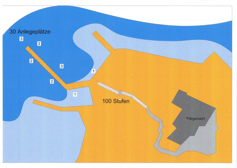 Belvedere - Anlegemöglichkeit vorne Boje und Heckleine