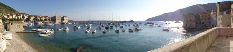 Komiža - panoramic view from the city to the bay