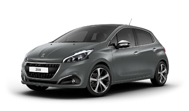Un véhicule  de la catégoriePeugeot 208 II essence gris aluminium 
