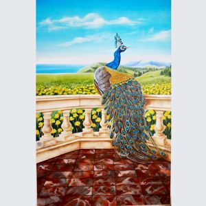 Décor Paon sur toile Elen