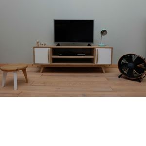 Meuble tv style scandinave année 50 en chêne et blanc Eric