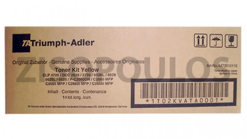 TRIUMPH ADLER TONER KIT CLP 4726/DCC 2626/2627 YELLOW 4472610116