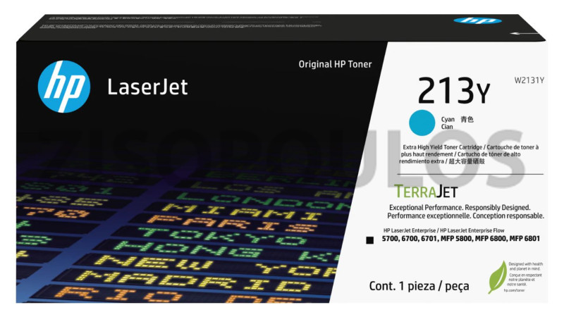 HP TONER 213Y EXTRA HIGH YIELD CYAN W2131Y