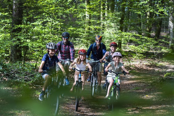 Biking in the forest
